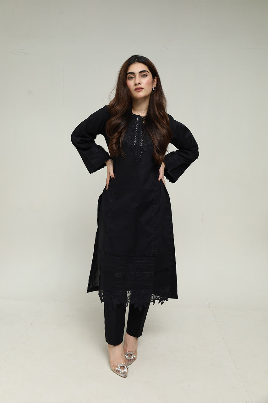 Black Embroidered 3-Piece Set