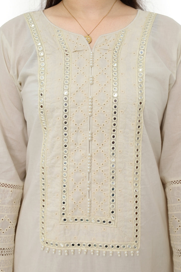 Elegant White Embroidered 3-Piece Suit